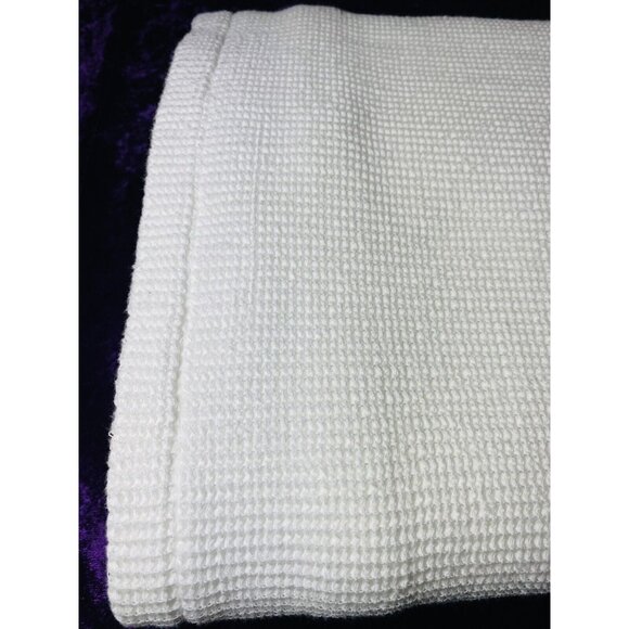 INUP HOME Fine Linens Waffle Weave Throw Blanket White Bedspread Portugal Cotton - Picture 4 of 8